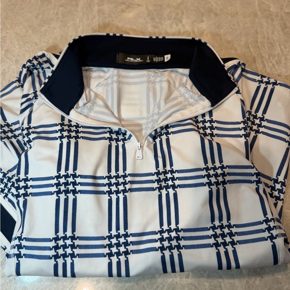 Ralph Lauren Blue and White Patterned Shirt